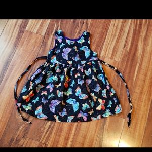 Little Butterfly 100% cotton little girl's 3t / 4t tank dress black teal purple
